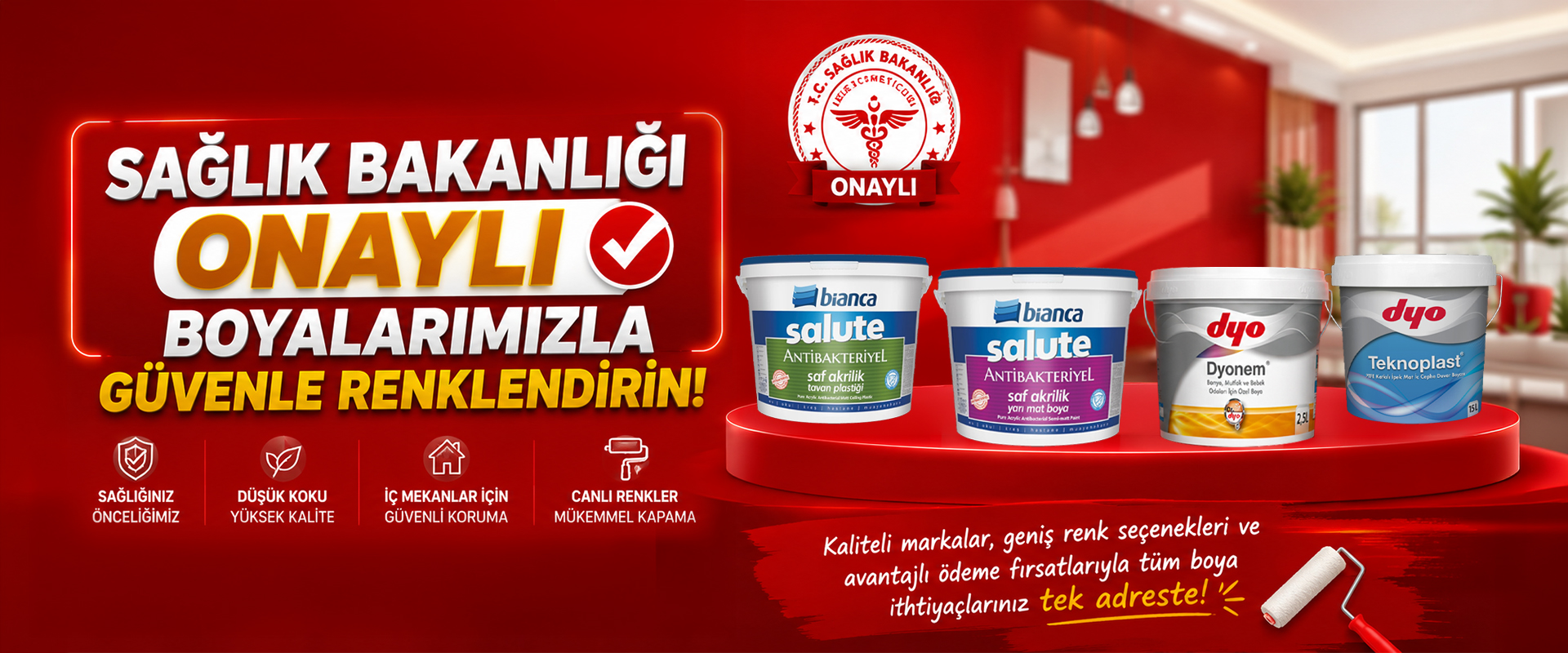 Saglik Bakanligi onayli boyalar
